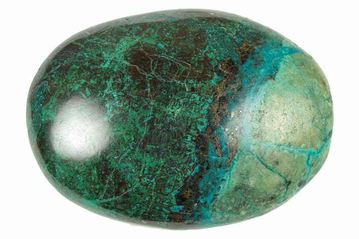 Polished Chrysocolla and Malachite Stone - Peru #250357